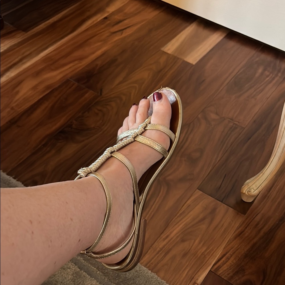 Gold Strappy Sandals
